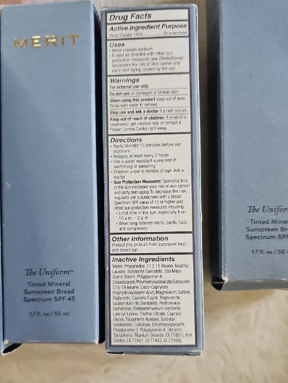 NEW Merit The Uniform Tinted Mineral Sunscreen Primer - Nude